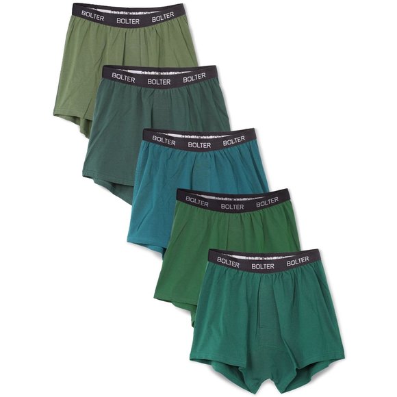 5-Pack Men's Cotton Stretch Boxers Shorts 8003 Greens New NWB